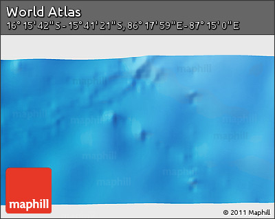 Physical 3D Map of the Area around 15° 58' 32" S, 86° 46' 30" E