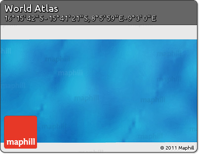 Shaded Relief 3D Map of the Area around 15° 58' 32" S, 8° 34' 29" E