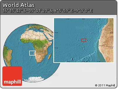 Satellite Location Map of the Area around 15° 58' 32" S, 8° 34' 29" E