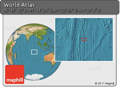 Satellite Location Map of the Area around 15° 58' 32" S, 91° 1' 30" E