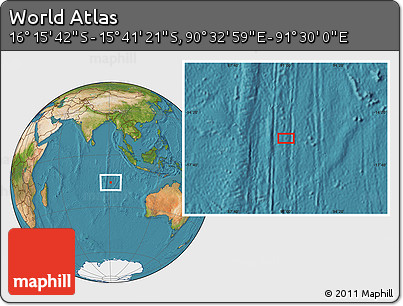 Satellite Location Map of the Area around 15° 58' 32" S, 91° 1' 30" E