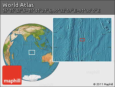 Satellite Location Map of the Area around 15° 58' 32" S, 91° 1' 30" E