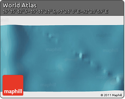 Satellite 3D Map of the Area around 15° 58' 32" S, 91° 52' 30" E