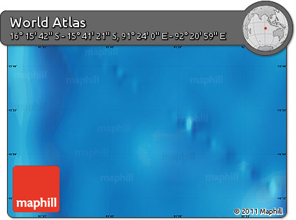 Physical Map of the Area around 15° 58' 32" S, 91° 52' 30" E