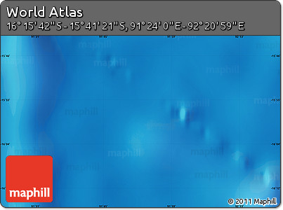 Physical Map of the Area around 15° 58' 32" S, 91° 52' 30" E