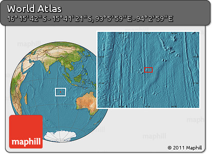 Satellite Location Map of the Area around 15° 58' 32" S, 93° 34' 29" E