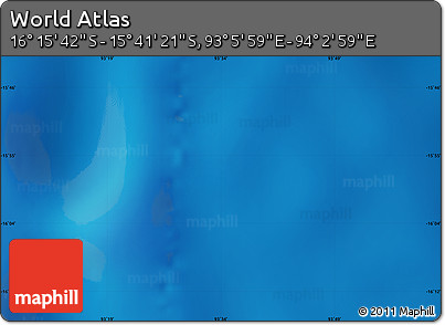 Physical Map of the Area around 15° 58' 32" S, 93° 34' 29" E
