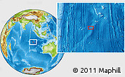 Physical Location Map of the area around 15° 58' 32" S, 94° 25' 30" E