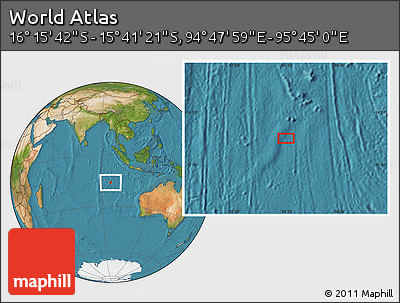 Satellite Location Map of the Area around 15° 58' 32" S, 95° 16' 30" E