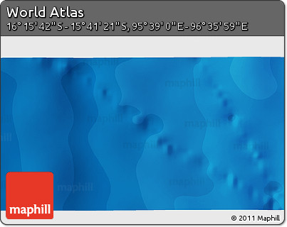 Political 3D Map of the Area around 15° 58' 32" S, 96° 7' 30" E