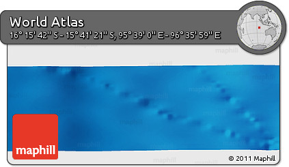 Shaded Relief Panoramic Map of the Area around 15° 58' 32" S, 96° 7' 30" E