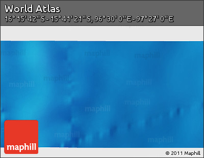Shaded Relief 3D Map of the Area around 15° 58' 32" S, 96° 58' 29" E