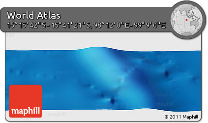 Physical Panoramic Map of the Area around 15° 58' 32" S, 98° 40' 30" E
