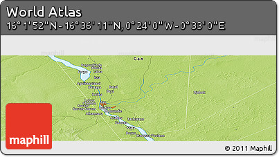 Physical Panoramic Map of the Area around 16° 19' 2" N, 0° 4' 30" E