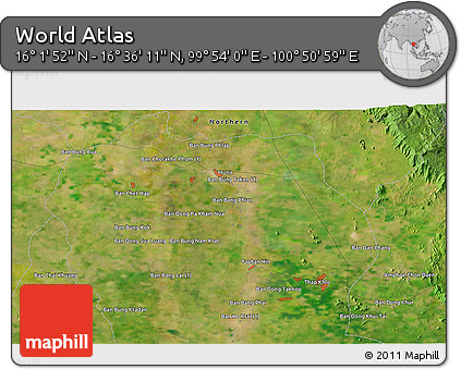Satellite 3D Map of the Area around 16° 19' 2" N, 100° 22' 30" E