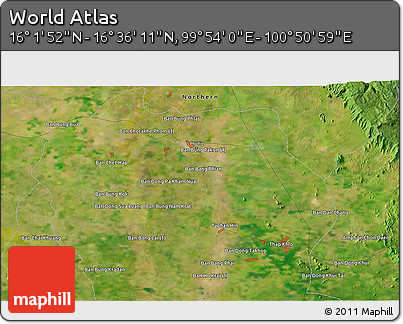 Satellite 3D Map of the Area around 16° 19' 2" N, 100° 22' 30" E