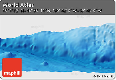 Physical Panoramic Map of the Area around 16° 19' 2" N, 100° 13' 29" W