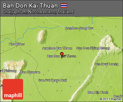 Physical 3D Map of Ban Don Kai Thuan