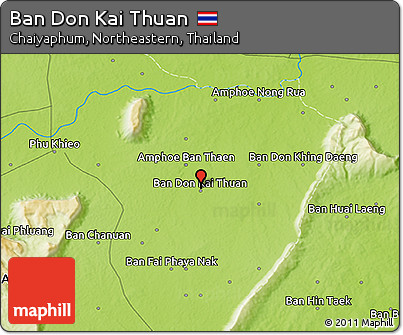 Physical 3D Map of Ban Don Kai Thuan