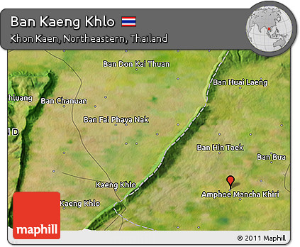 Satellite 3D Map of Ban Kaeng Khlo