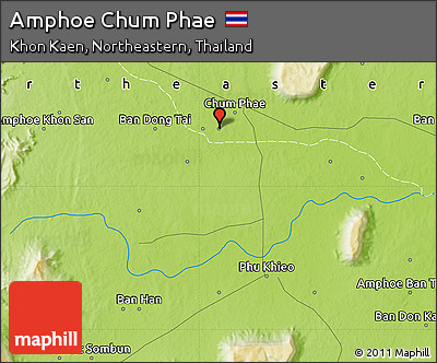 Physical Map of Amphoe Chum Phae
