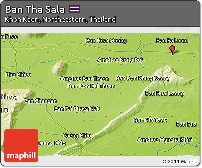 Physical Panoramic Map of Ban Tha Sala