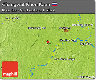 Physical 3D Map of Changwat Khon Kaen