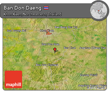 Satellite 3D Map of Ban Don Daeng