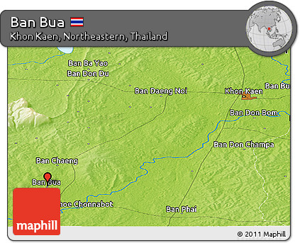 Physical Panoramic Map of Ban Bua