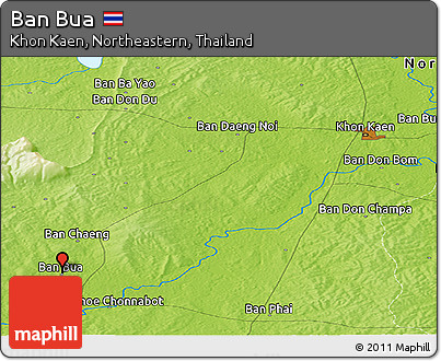 Physical Panoramic Map of Ban Bua