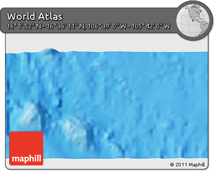 Political 3D Map of the Area around 16° 19' 2" N, 106° 10' 30" W