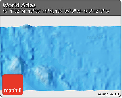 Political 3D Map of the Area around 16° 19' 2" N, 106° 10' 30" W