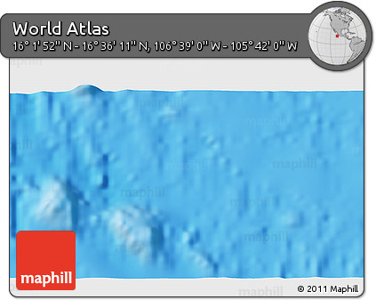 Shaded Relief 3D Map of the Area around 16° 19' 2" N, 106° 10' 30" W