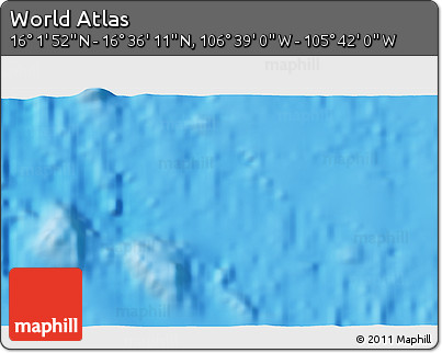 Shaded Relief 3D Map of the Area around 16° 19' 2" N, 106° 10' 30" W