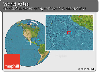 Satellite Location Map of the Area around 16° 19' 2" N, 106° 10' 30" W
