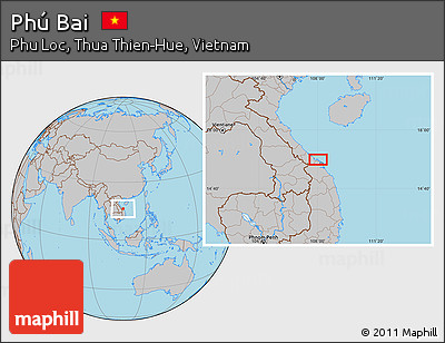 Gray Location Map of Phú Bai