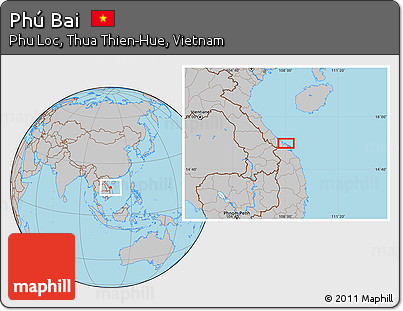 Gray Location Map of Phú Bai