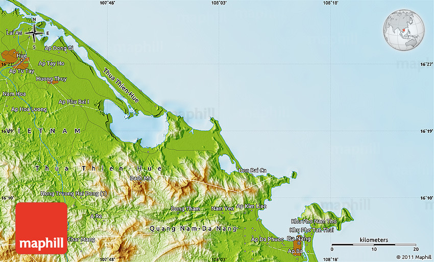 Physical Map of Phú Bai