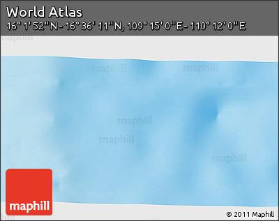 Physical 3D Map of the Area around 16° 19' 2" N, 109° 43' 29" E