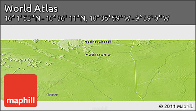 Physical Panoramic Map of the Area around 16° 19' 2" N, 10° 7' 30" W