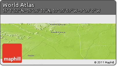 Physical Panoramic Map of the Area around 16° 19' 2" N, 10° 7' 30" W