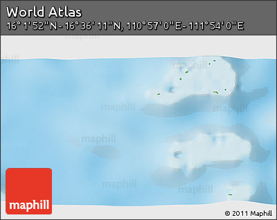 Physical 3D Map of the Area around 16° 19' 2" N, 111° 25' 30" E