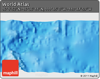 Physical 3D Map of the Area around 16° 19' 2" N, 111° 16' 30" W