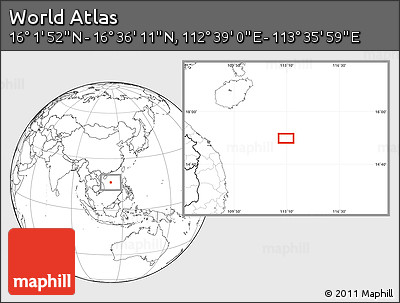 Blank Location Map of the Area around 16° 19' 2" N, 113° 7' 30" E
