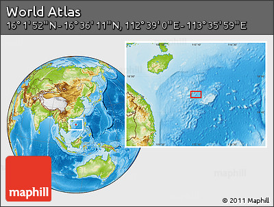 Physical Location Map of the Area around 16° 19' 2" N, 113° 7' 30" E