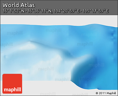 Physical 3D Map of the Area around 16° 19' 2" N, 114° 49' 29" E