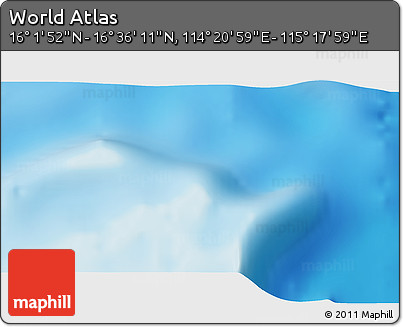 Physical 3D Map of the Area around 16° 19' 2" N, 114° 49' 29" E