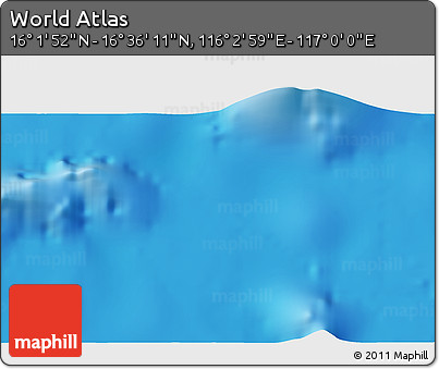 Physical 3D Map of the Area around 16° 19' 2" N, 116° 31' 30" E