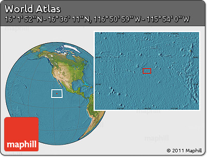 Satellite Location Map of the Area around 16° 19' 2" N, 116° 22' 30" W