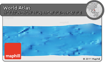 Physical Panoramic Map of the Area around 16° 19' 2" N, 118° 13' 29" E